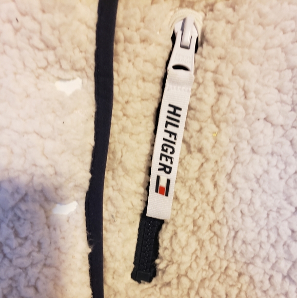 Tommy Hilfiger Sport Sherpa Sweater High Neck Buttons Zipper Pockets Woman Large - Picture 6 of 13